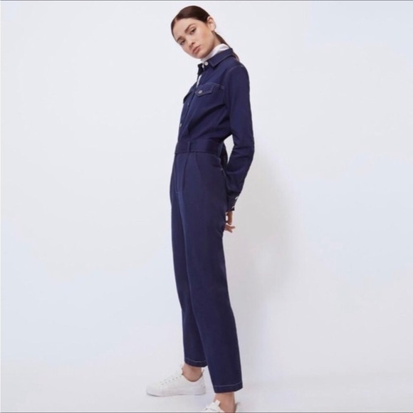 BLDWN Harley Utility Coverall Jumpsuit Nocturnal Blue One Piece Cotton Twill XS - Picture 4 of 11